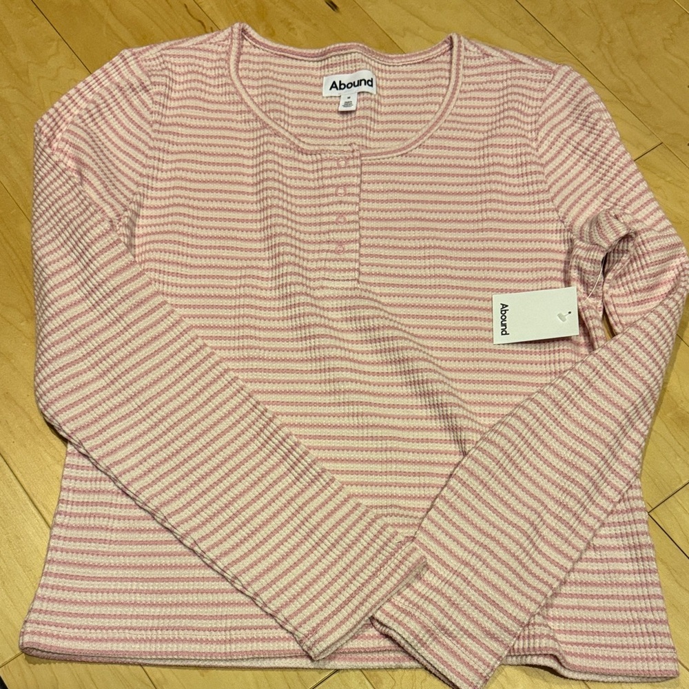 Abound Pink and White Striped Lounge Set - Picture 2 of 6